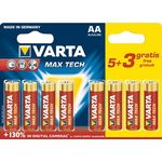 Varta 4703101428 Longlife Max Power (Max Tech) Alkaline Batterie, AA LR6, Packung mit 5 + 3 Batterien - Design kann abweichen, Sparpackung, Werbeartikel - Preisvergleich
