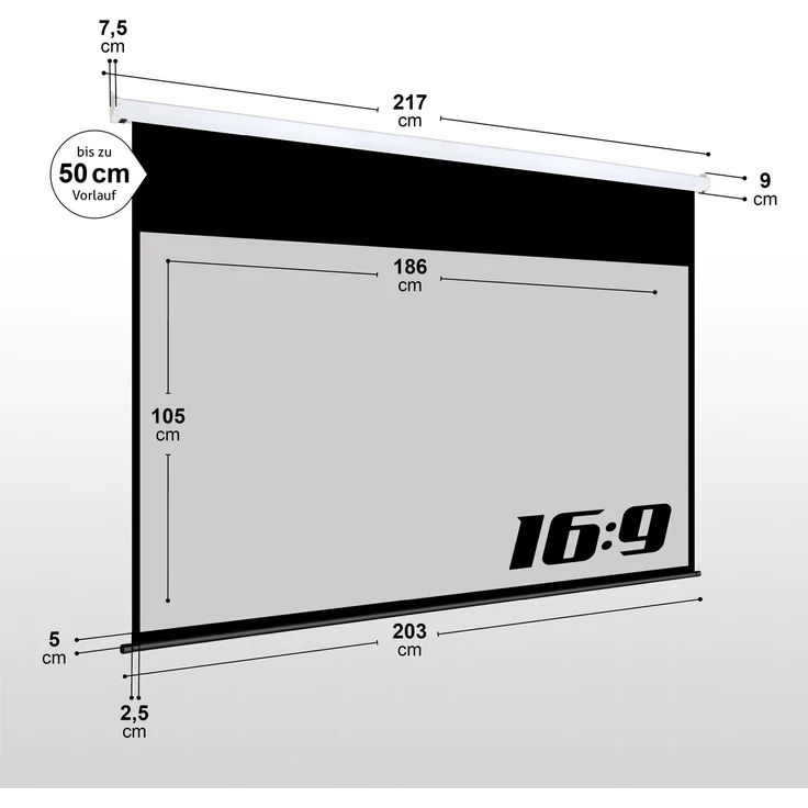 ESMART Professional MIMOTO Tageslicht Motor Leinwand GRAU 186 x 105 cm (84'') 16:9 – Bild 3