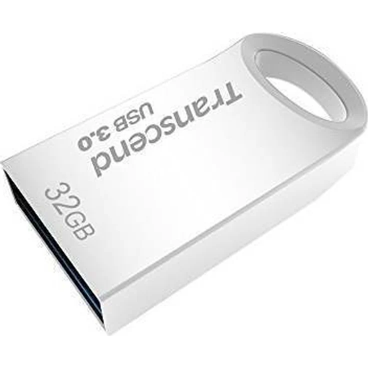 Transcend 32GB kleiner und kompakter USB-Stick 3.1 Gen 1 (für den Schlüsselanhänger) JetFlash silber TS32GJF710S – Bild 1