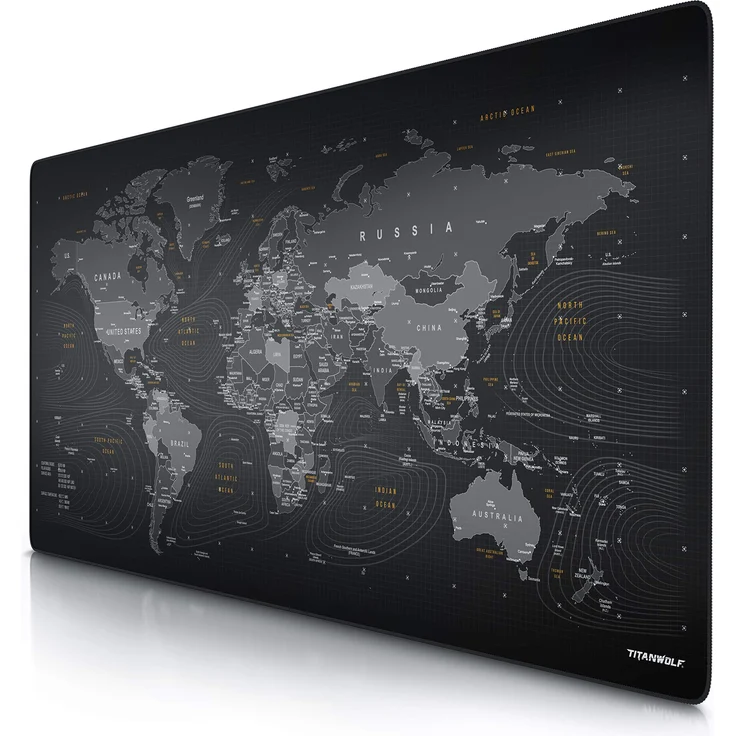 CSL - Übergröße Mauspad 1200x600mm Weltkarte - XXXL Mousepad groß mit Motiv - Tischunterlage Large Size - verbessert Präzision und Geschwindigkeit - XXL Gaming z.B. für Logitech Maus und Tastatur – Bild 1