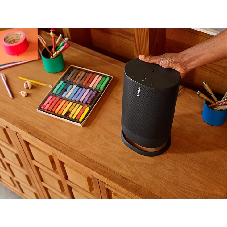 Sonos Move Multiroom-Lautsprecher mit Alexa, Google Assistant, wetterfest, stoßfest, geeignet für Indoor, Outdoor, schwarz – Bild 6
