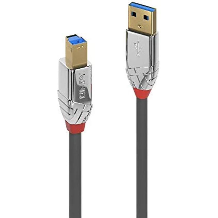 LINDY 36662 2m USB 3.0 Typ A an B Kabel, Cromo Line Anthrazit – Bild 1