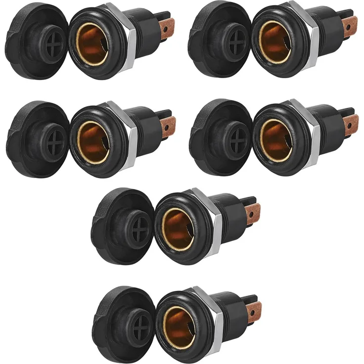 6 x Einbau Steckdose 12V, 24V DIN 16A KFZ Boot Ladegerät PKW Motorrad LKW BWI