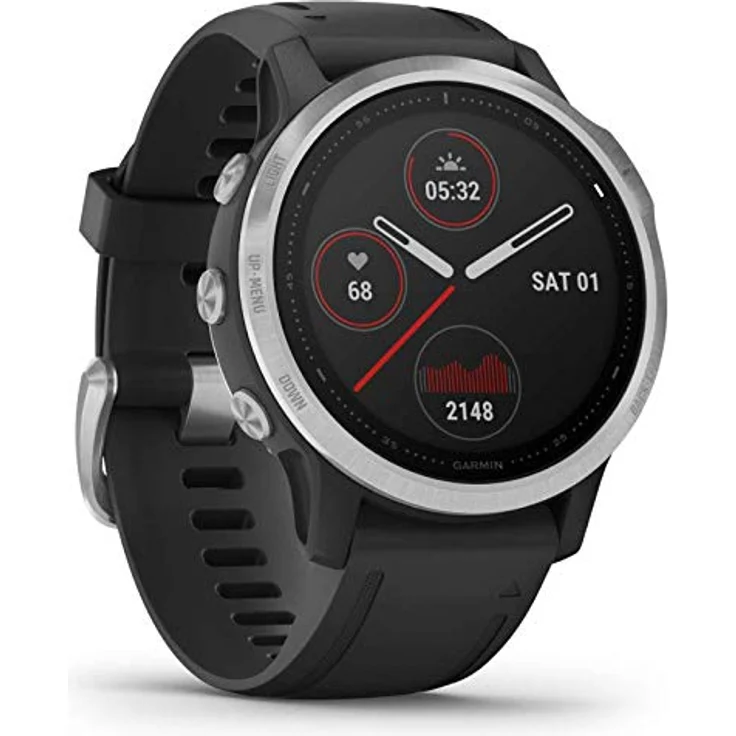 Garmin fenix 6S Smartwatch GPS, Unisex, 42mm, Kunststoffgehäuse, Silber/Schwarz – Bild 1