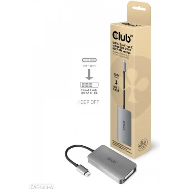 Club3D Adapter USB 3.2 Typ C > DVI-D HDCP Off aktiv St-Bu