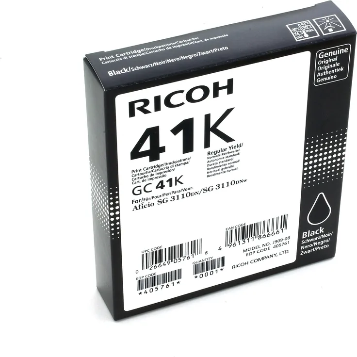 RICOH GC-41K gelpatrone schwarz hohe Kapazität 2.400 Seiten 1er-Pack u.a. f. SG K3100DN SG 7100DN SG 3100SNw SG 3110SFNw