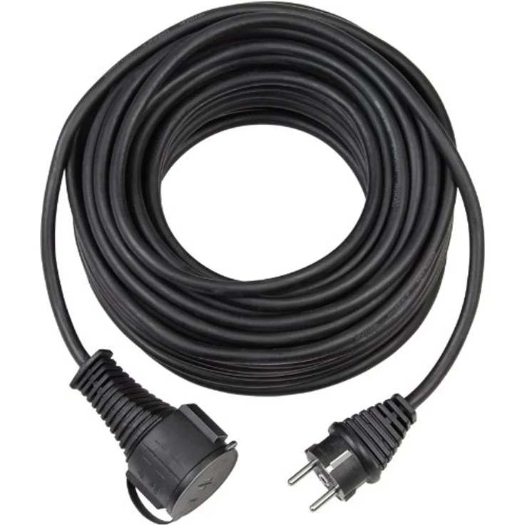 Brennenstuhl Qualitäts-Gummi-Verlängerungskabel (5m Kabel, für den kurzfristigen Einsatz im Außenbereich IP44) schwarz – Bild 1
