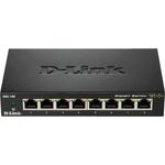 D-Link DGS-108 8-Port Layer2 Gigabit Switch (bis zu 2000 Mbit-s Datenübertragung pro Port, Non-Blocking-Architektur, lüfterlos, Metallgehäuse) schwarz