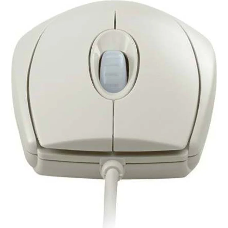 CHERRY WheelMouse Optical - Kabelgebundene USB Maus - Symmetrisches Design - PS-2 Adapter - Langlebig - Weiß-grau – Bild 2