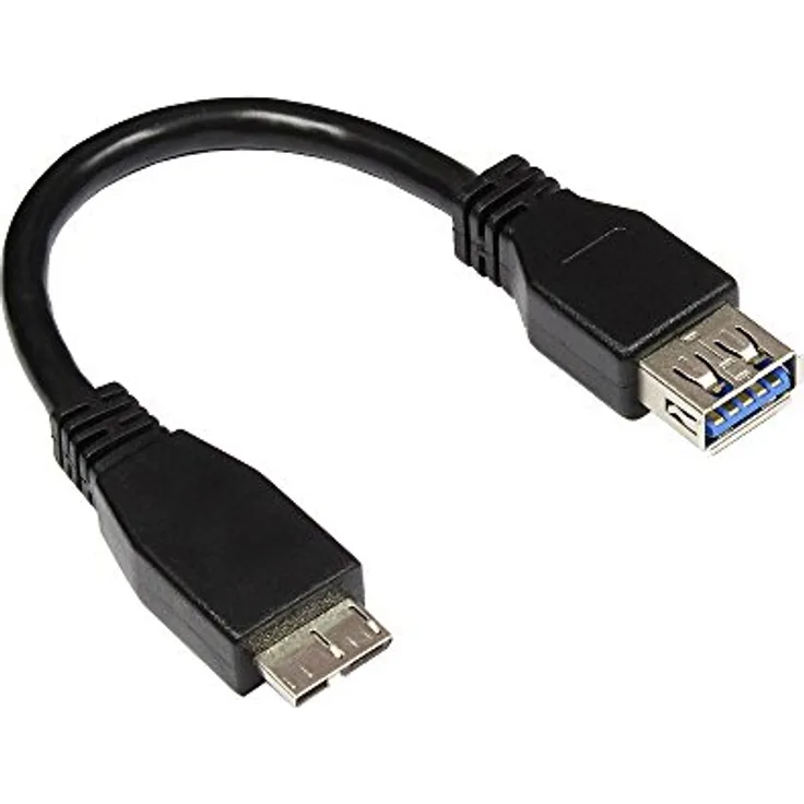 Adapterkabel USB 3.0 OTG (On-the-go), Micro Stecker B an Buchse A, schwarz, 0,1m, Good Connections (2711-OTG)