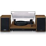 Lenco LS-100 - Hi-Fi Plattenspieler mit Bluetooth 5.0 - Externe Lautsprecher - 2 x 10 Watt RMS - Riemenantrieb - Auto-Stopp - Holz
