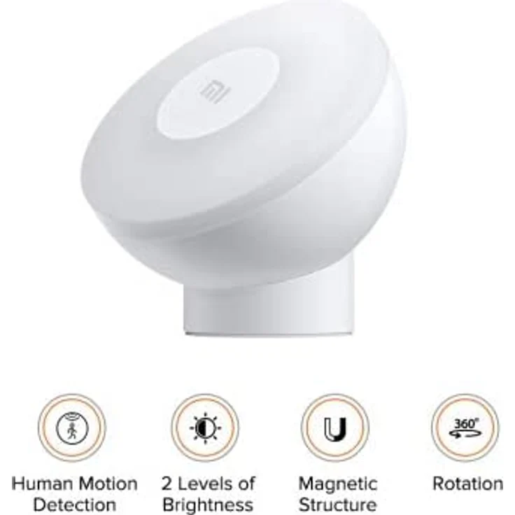 Xiaomi Mi Motion-Activated Night Light 2, Nachtlicht mit Bewegungssensor, Bewegungserkennung von 6 m Entfernung + 120° Erfassungsbereich, Warmweiß 2800 K, einstellbare Helligkeit, 360° drehbarer Kopf (MJYD02YL) – Bild 7