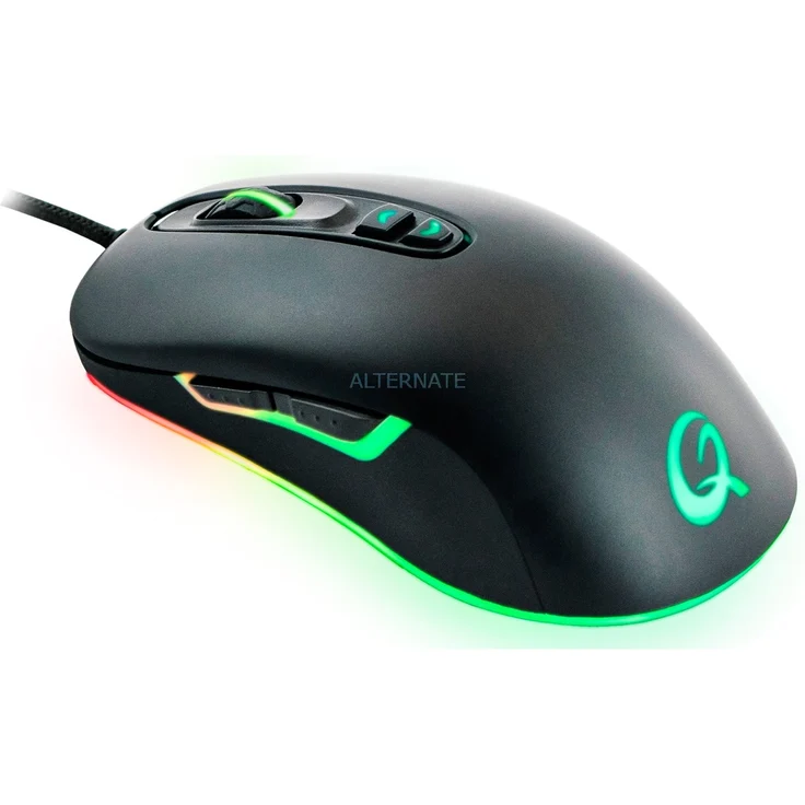 QPAD DX-80 Pro Gaming Maus, Optical Mouse, bis zu 8.000 DPI, LED Beleuchtung, Schwarz – Bild 1