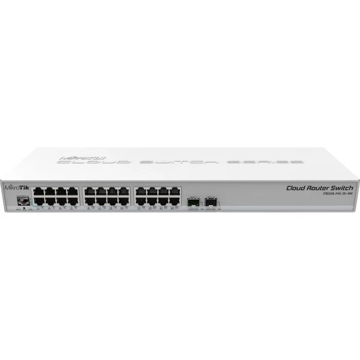 Mikrotik CRS326-24G-2S+RM Netzwerk-Switch L2 Gigabit Ethernet (10-100-1000) Grau Power over Ethernet
