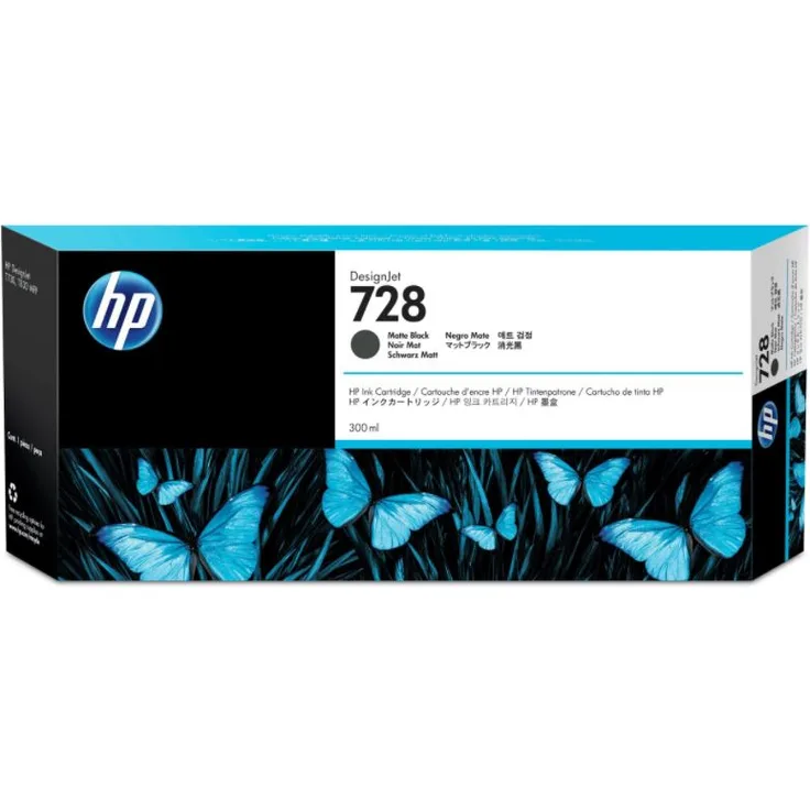 HP 728 130-ml Matte Black DesignJet Ink Cartridge