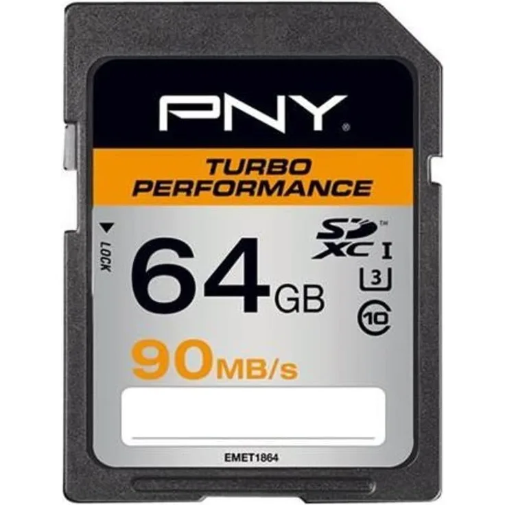 PNY Speicherkarte SDXC Turbo Performance 64GB 90MB-s Class 10 UHS-1 U3