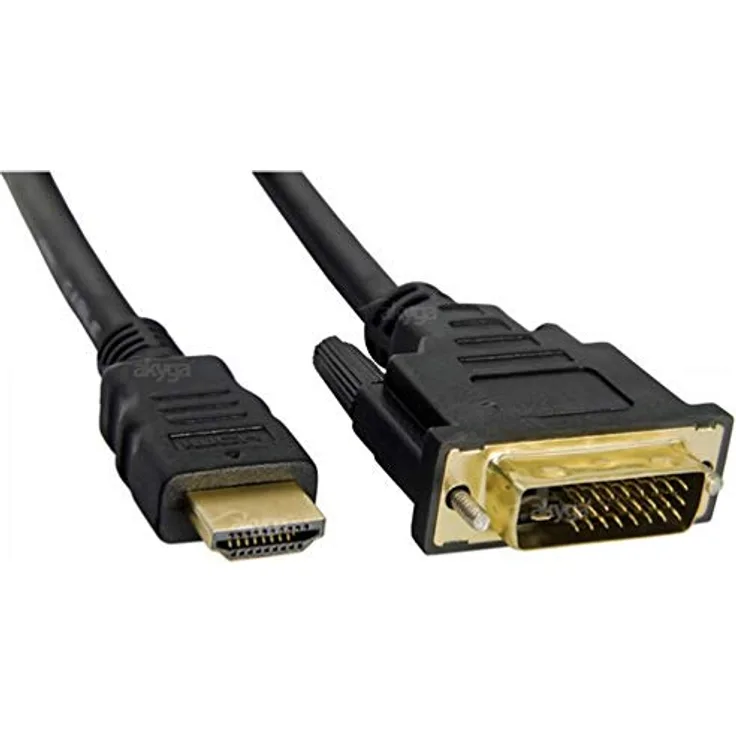 Akyga AK-AV-13 HDMI DVI 24+1 pin Kabel für PC Adapter Stecker auf Stecker 3m