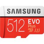 Samsung EVO Plus R100/W90 microSDXC 512GB Kit, UHS-I U3, Class 10 (MB-MC512HA/EU)