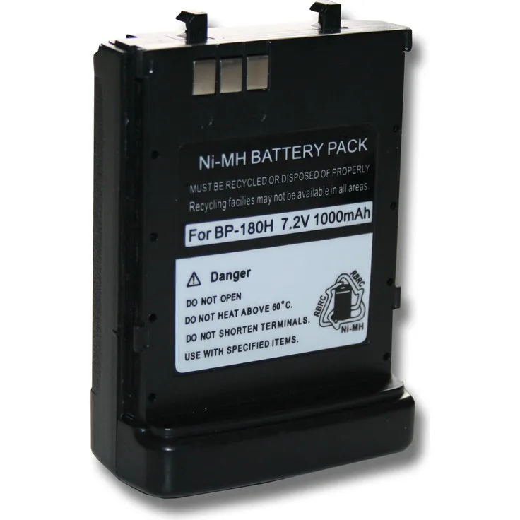VHBW Akku, geeignet für Funkgerät, Walkie Talkie wie Icom BP-173, BP-180, BP-180H 1000 mAh, 7,2 V, NiMH