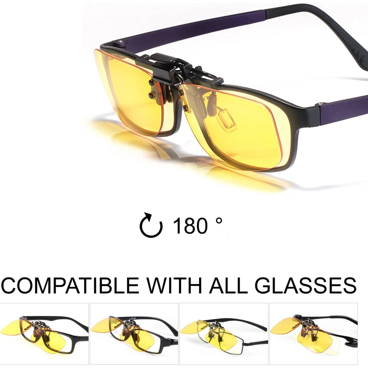 KLIM OTG Brillen Clip on Gläser gegen blaues Licht NEU Guter Schutz bei der Arbeit am Bildschirm - Gaming Brillen PC Mobil TV - Anti Augenmüdigkeit Anti UV Anti blaues Licht-Filtert blaues Licht - Preisvergleich – Bild 1