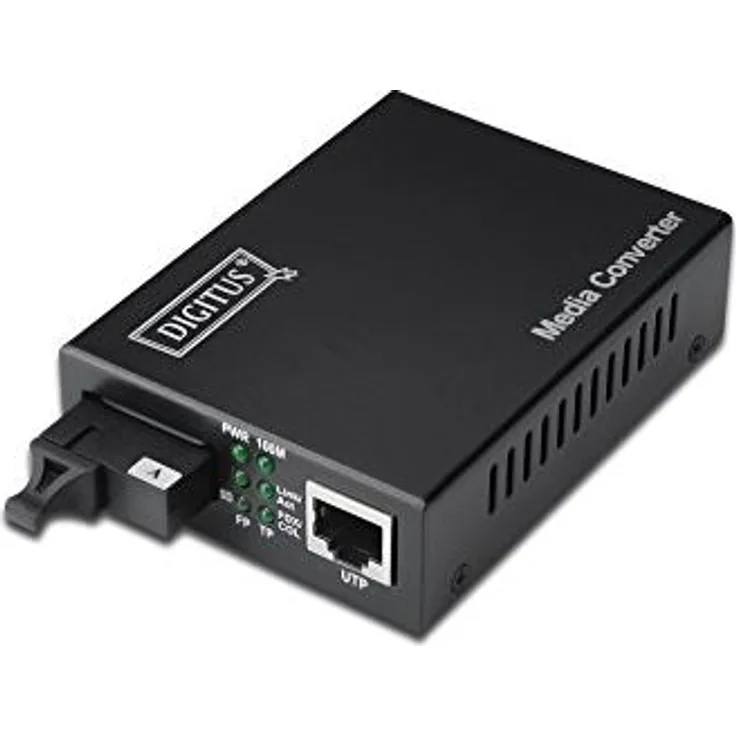 DIGITUS Professional Medienkonverter DN-82122 - Singlemode, Bidirektional - WDM Gigabit Ethernet - Tx1310nm - Rx1550nm - SC Buchse - bis zu 20 km - Schwarz