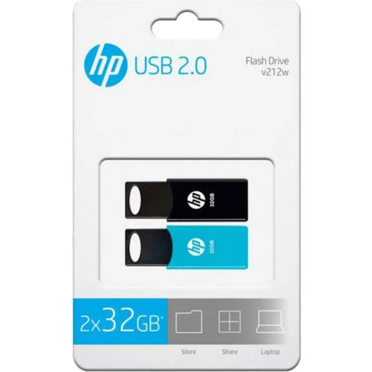 Pendrive HP 212 USB 2.0 Blau-Schwarz (2teilig) 32 GB