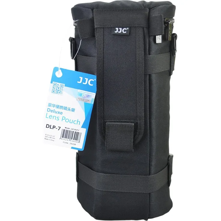 JJC DLP-7 Objektivtasche, 130 x 310 mm, wasserdicht, mit Gurt, Schwarz