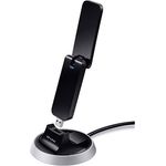 TP-Link Archer T9UH AC1900 Dualband WLAN USB Adapter (bis zu 1300Mbit-s (5GHz) und 600Mbit-s (2,4GHz), Beamforming, USB 3.0, WPS Taste, USB Docking-Basis, High-Gain Antenne), schwarz- silber