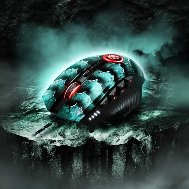Sharkoon Drakonia II Gaming Maus, optischer Sensor PixArt 3360, 15.000 DPI, 12 programmierbare Tasten, grün – Bild 8