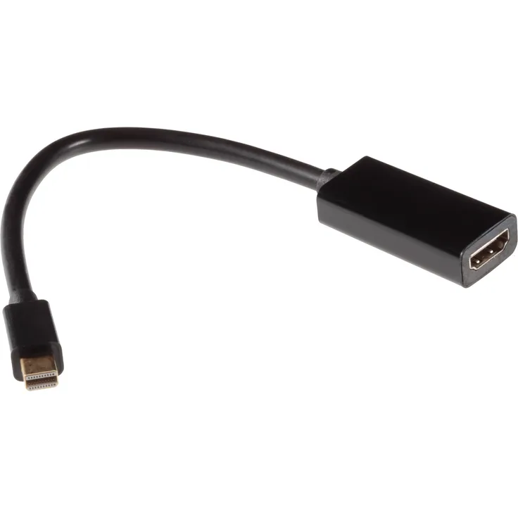 Poppstar Mini Displayport zu HDMI Adapter inkl. Audio Übertragung (miniDP Stecker zu 19-Pin HDMI Buchse Typ A), für Projektor, Monitor, FullHD 1080p, vergoldete Kontakte