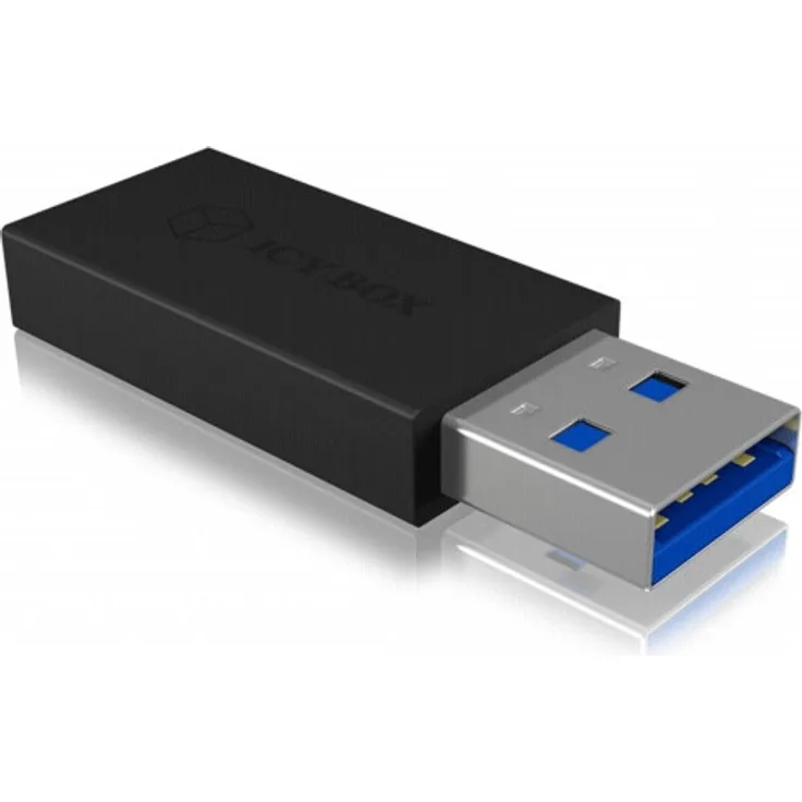 ICY BOX IB-CB015 USB-Adapter Type-C (Buchse) zu Type-A (Stecker), USB 3.1 (Gen 2, 10 Gbit-s), schwarz