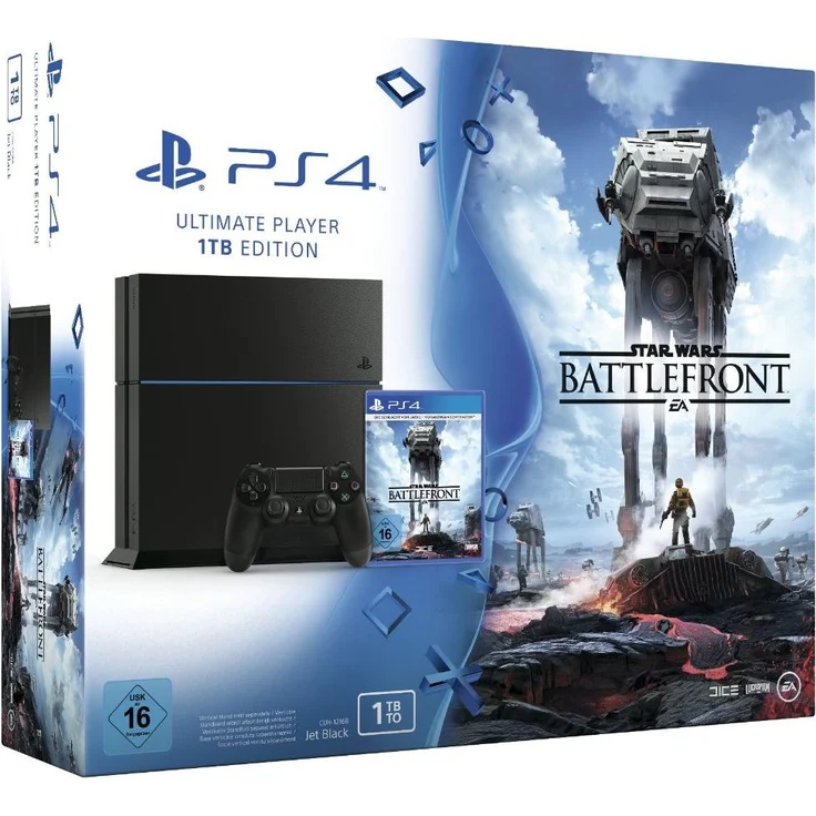 Sony PlayStation 4 (neues Modell) Jet Black 1TB Bundle inkl. Star Wars: Battlefront – Bild 1