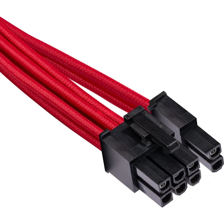 Corsair Premium Sleeved Netzteil 6+2 pin-Polig-PCIe-Single-Kabel Typ4 (Generation 4-Serie) Rot – Bild 1