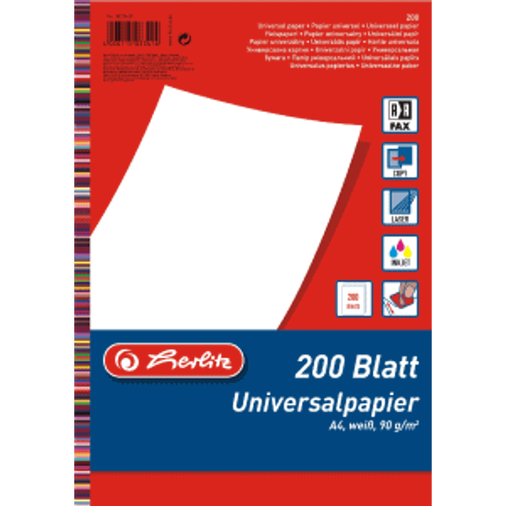 Herlitz 5033410 Universalpapier A4, 200 Blatt, 90g weiß