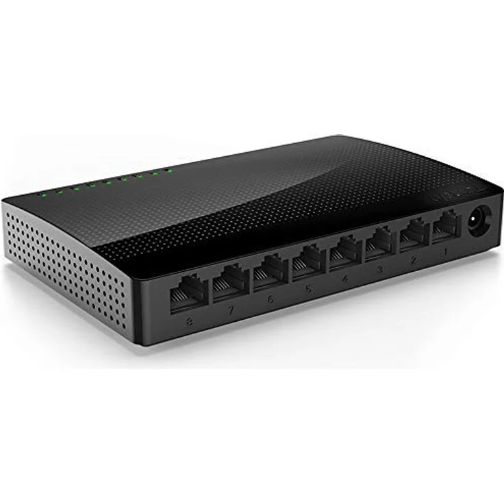 Tenda SG108 8 Port Gigabit Desktop Switch (8x 10 - 100 - 1000 MBit-s RJ-45 Ports, Autonegation, Auto MDI-MDIX, IEEE 802x3x Flusskontrolle, Non-Blocking Architektur) schwarz – Bild 2