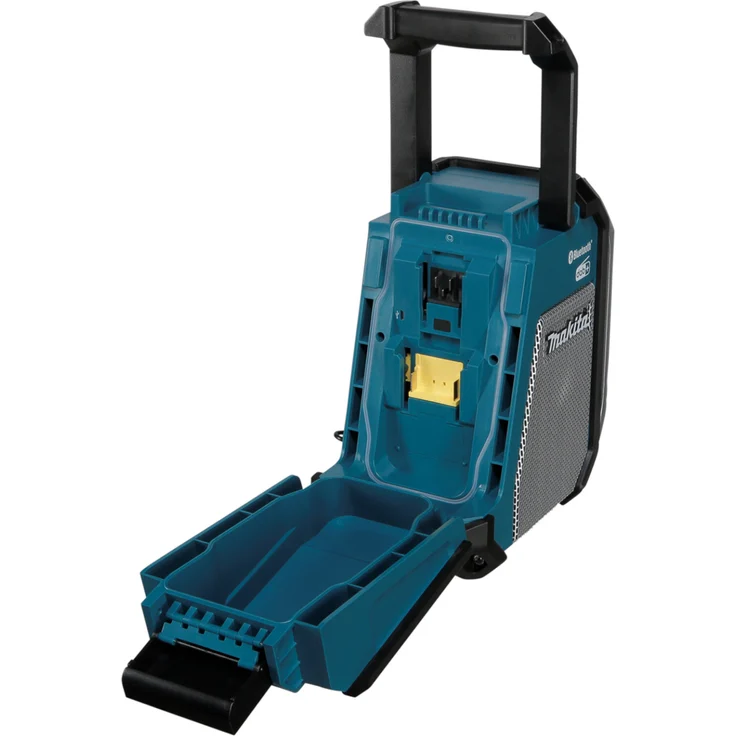 Makita DMR115 ohne Akku, inkl. Bluetooth, Netzteil Baustellenradio mit Bluetooth, geeignet für Outdoor, spritzwassergeschützt, blau – Bild 6
