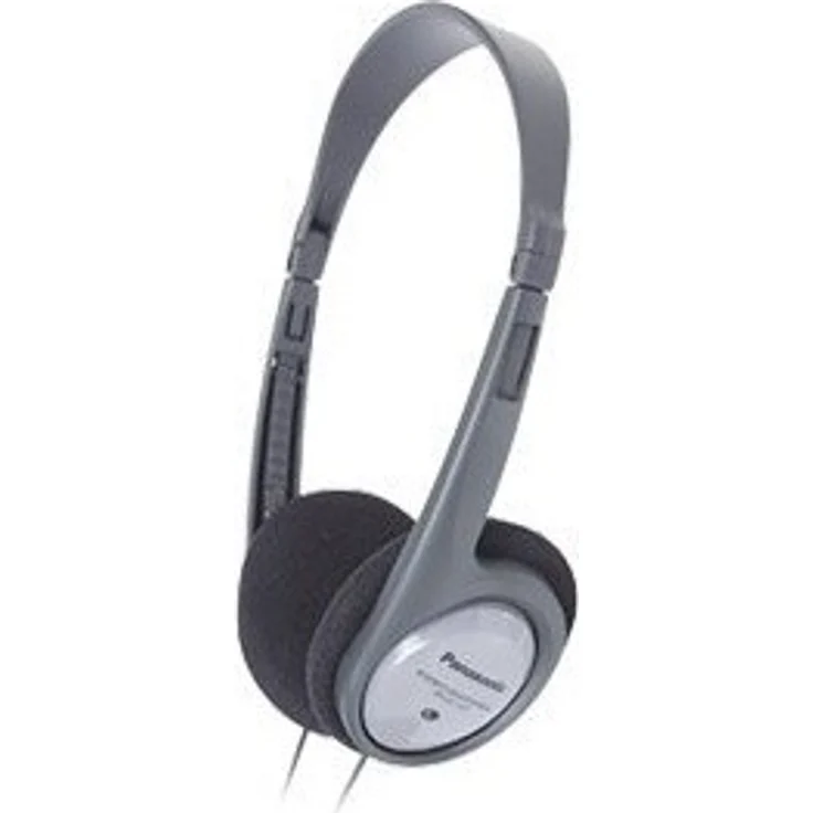 Panasonic RP-HT090E-H Bügelkopfhörer (Kopfhörer mit langem Kabel, TV-Kopfhörer, 3,5mm Klinkenstecker) On-Ear-Kopfhörer, grau – Bild 1