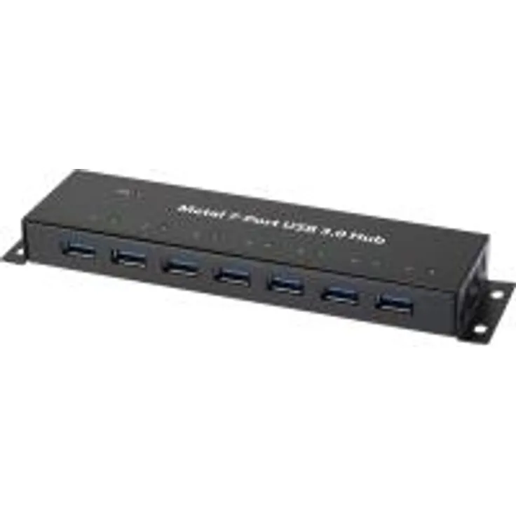 Renkforce 7 Port USB 3.0-Hub zur Wandmontage, Metallgehäuse Schwarz