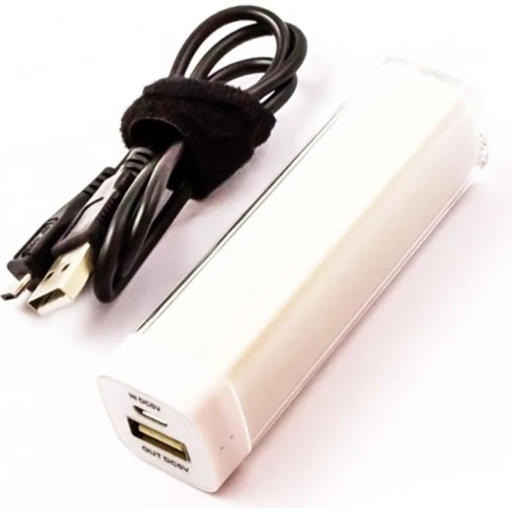 Powerbank Li-Ion Akku mit 2200mAh im weißen Gehäuse