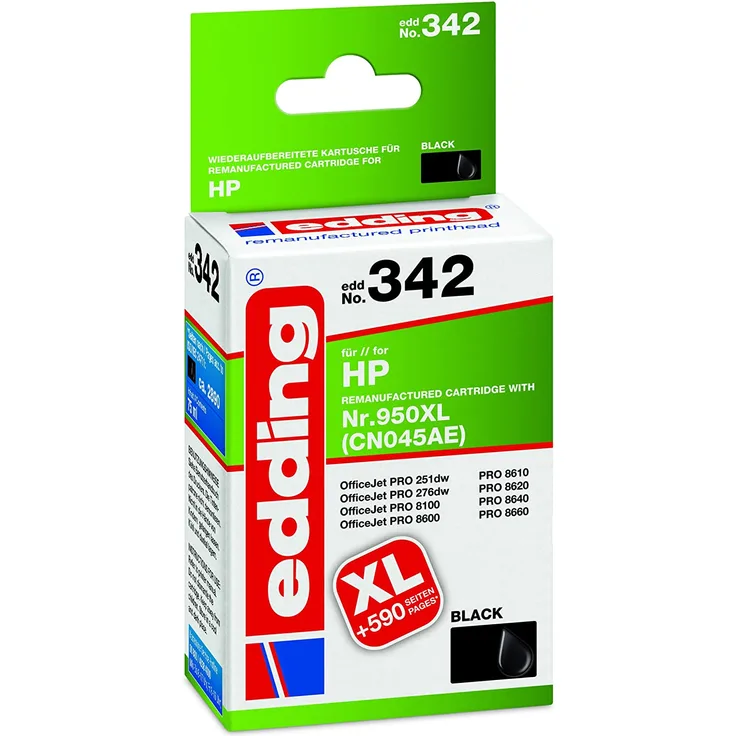 edding Tintenpatrone EDD-342 ersetzt HP 950XL (CN045AE) - Schwarz - 75ml