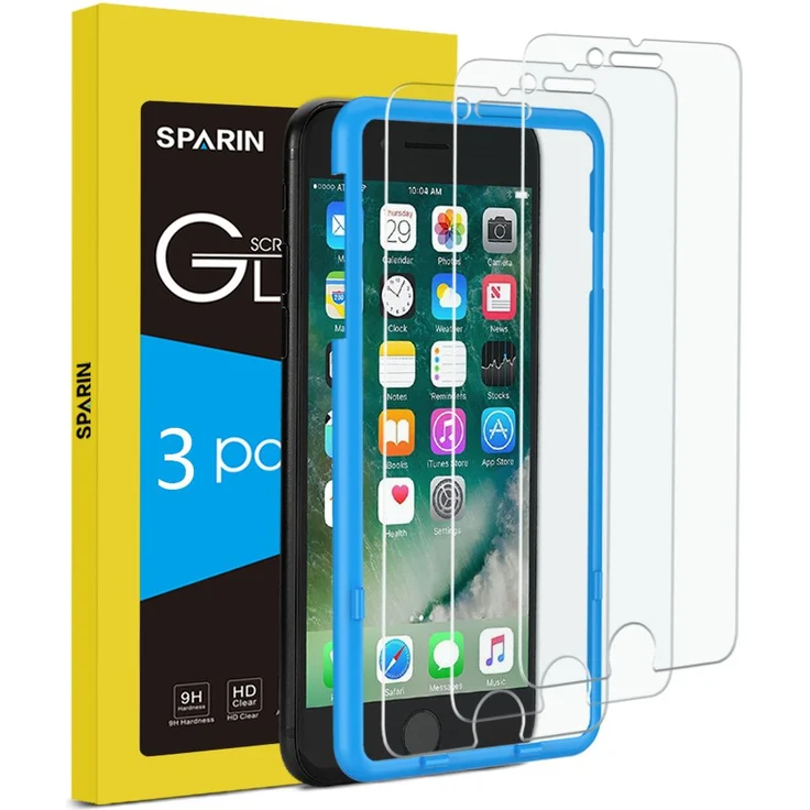 [3 Stücke] SPARIN iphone 7/8 Schutzfolie, Displayschutzfolie Panzerglas mit [Anti-Kratz] [Blasenfrei] [2.5D Rand] [HD Klar] – Bild 1