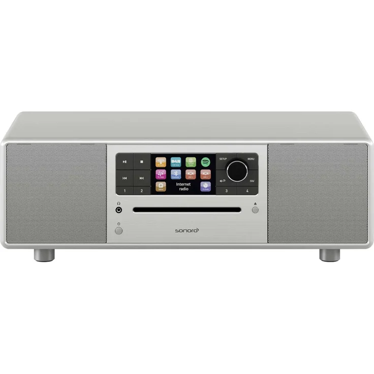 Sonoro Prestige CD-Radio mit Bluetooth, WLAN, Wecker, LCD-Display, silber
