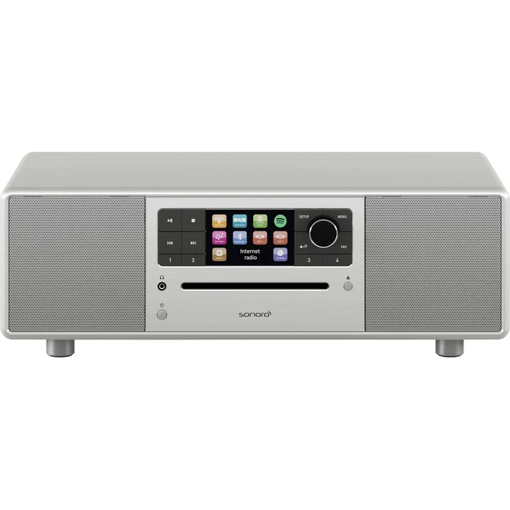Sonoro Prestige CD-Radio mit Bluetooth, WLAN, Wecker, LCD-Display, silber – Bild 1