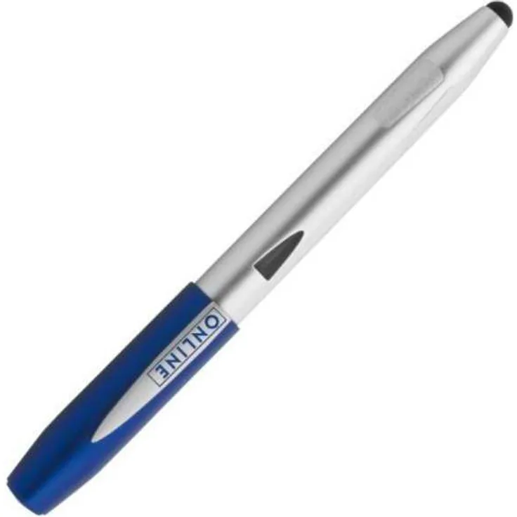 Online Schreibgeräte Schreiblern-Füller Switch Starter mit stabiler Iridiumfeder A (Anfänger), mit Stylus Tip für Touchscreens, für Standardpatronen, blau