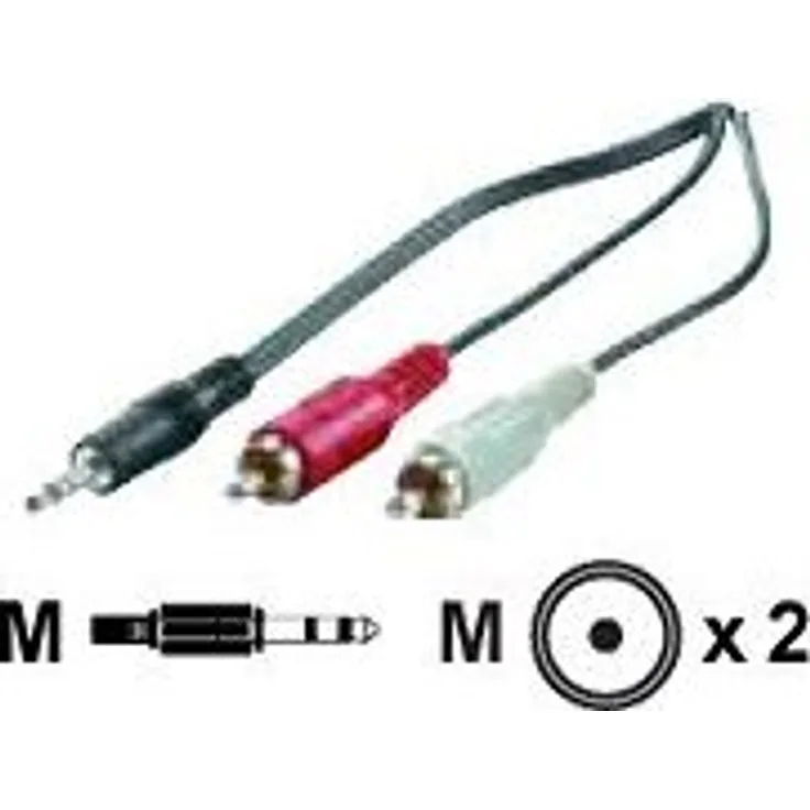 Value 11994341 3,5mm Stecker auf Cinch (2X Stecker) Kabel, 1,5m schwarz