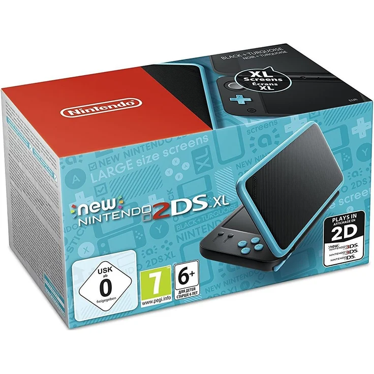 New Nintendo 2DS XL Schwarz-Türkis 256MB & 4GB Speicherkarte – Bild 1