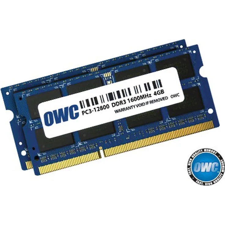 OWC 8 GB (2 x 4GB) PC3  12800 DDR3L 1600 MHz SODIMM Speicher-Upgrade-Kit 204 pin für MacBook Pro 2012 Modelle von 13 und 15 owc1600ddr3s08s