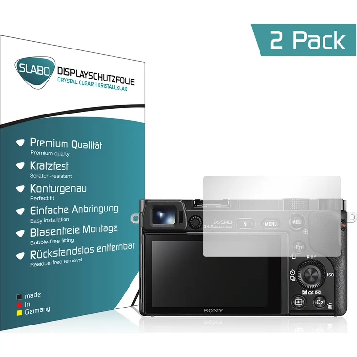 4x Slabo Displayschutzfolie für Sony Alpha 6000 Sony Alpha 6300 Sony Alpha 6500 KLAR ''Crystal Clear''