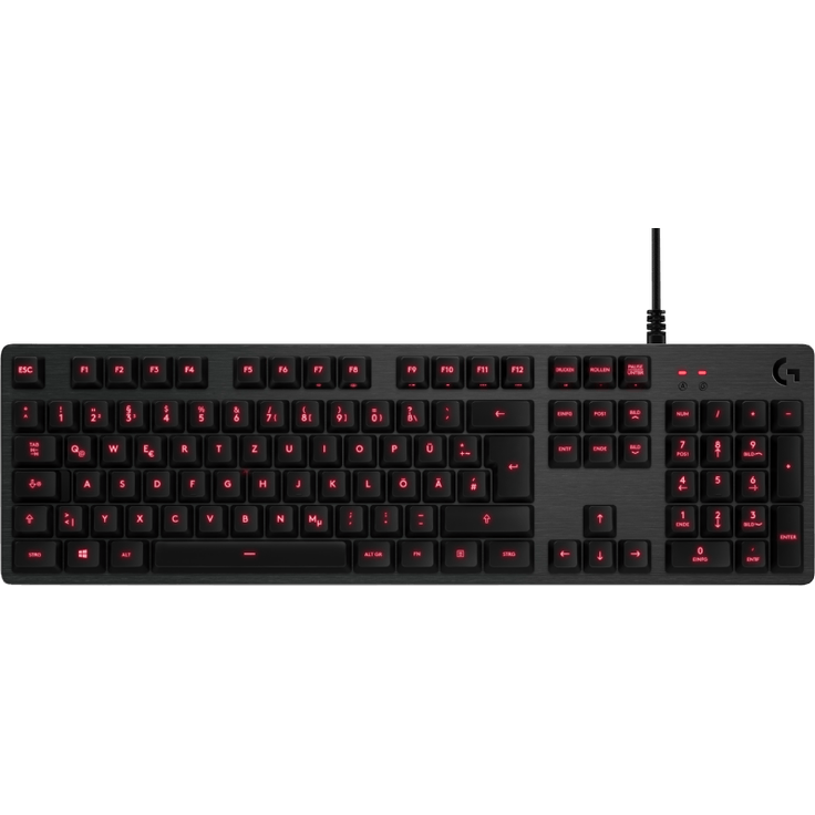 Logitech G413 - Tastatur - hintergrundbeleuchtet - USB - QWERTZ - Deutsch - Romer-G - Kohle (920-008304)