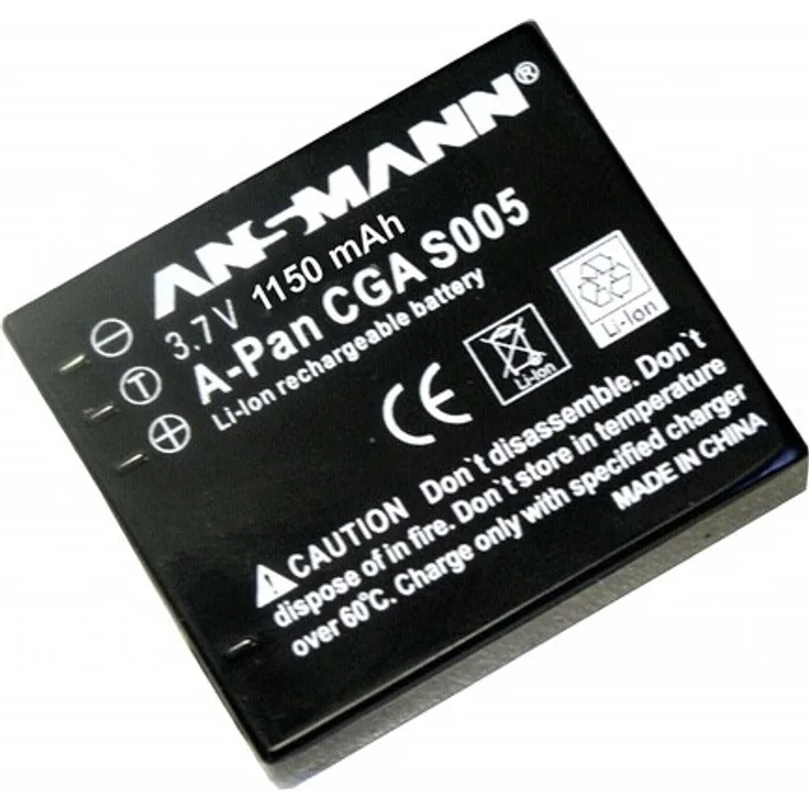 ANSMANN Li-Ion Akku A-Pan CGA S005 3,7V - Typ 1150mAh - Leistungsstarke Akku Batterie für Foto Digitalkameras - perfekter externer Akku für Panasonic Digicam uvm.